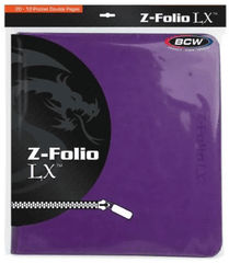 BCW Binder: 12-Pocket Z-Folio LX Purple 1-ZF12LX-PUR